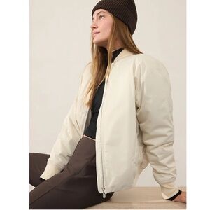 Athleta] Ivory Padded Bomber Jacket